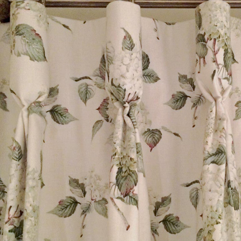 Quaint Goblet Pleat Curtains for a Pretty Cottage Bedroom